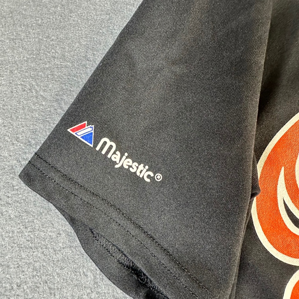 Majestic Baltimore Orioles MLB Jersey Black V-Neck Shirt Small Made in USA 5200 - Picture 3 of 7